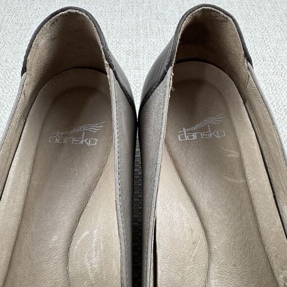 Dansko Preston Loafers Womens 40 US 9.5 - 10 Block Heels Grey Leather Comfort - Picture 9 of 13